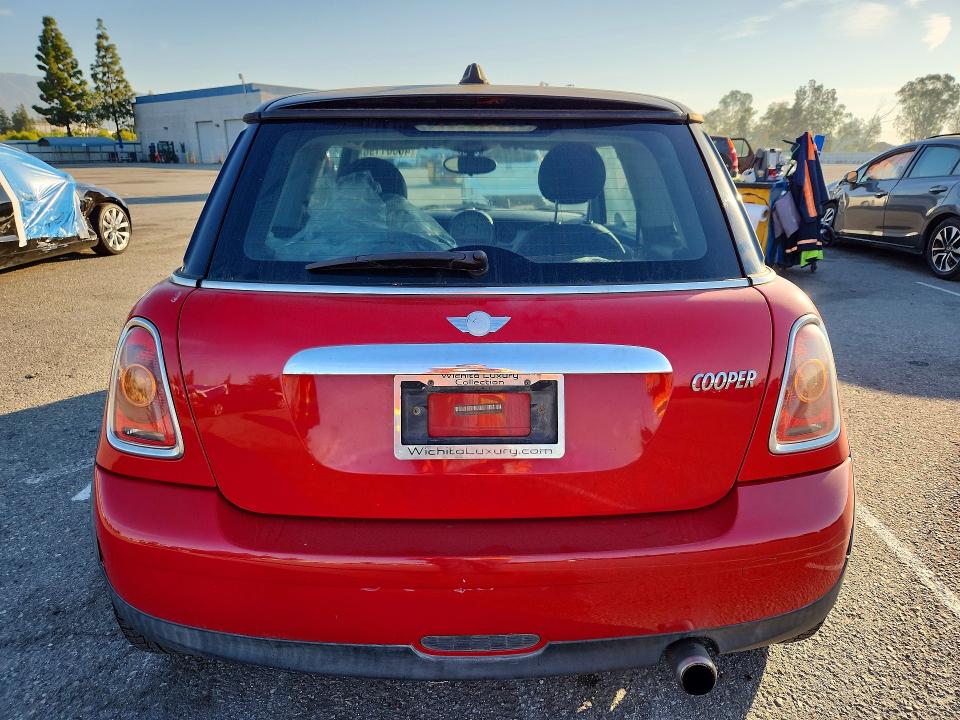 2010 Mini Cooper VIN WMWMF3C56ATZ61675 COPART salvage auction — FRONT END, Ca - Salvage Certificate, sold $875 on 2026-07-16 (photo 6)