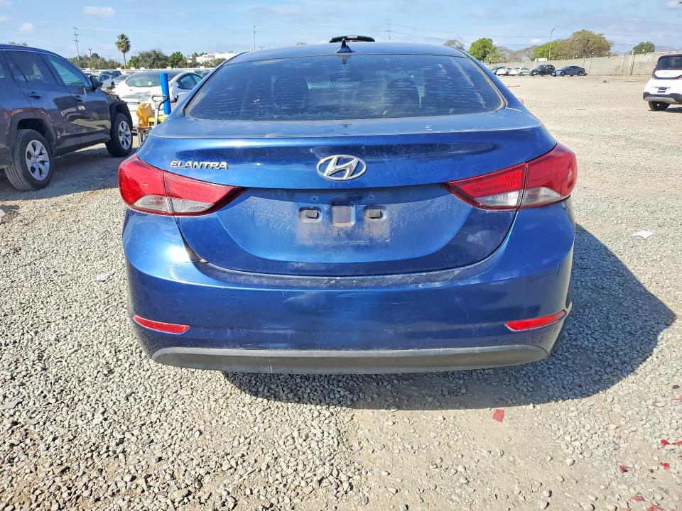 2016 Hyundai Elantra VIN 5NPDH4AE1GH703504 COPART salvage auction — FRONT END, Ca - Dis/Dlr/Exp Only Clean Title, sold $1,150 on 2026-07-10 (photo 6)