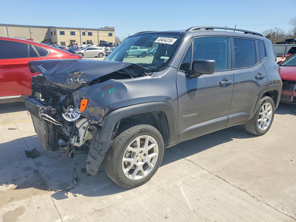 2022 Jeep Renegade VIN ZACNJDB12NPN98350 COPART salvage auction — FRONT END, Tx - Salvage Vehicle Title, sold $1,000 on 2026-07-20 (photo 1)