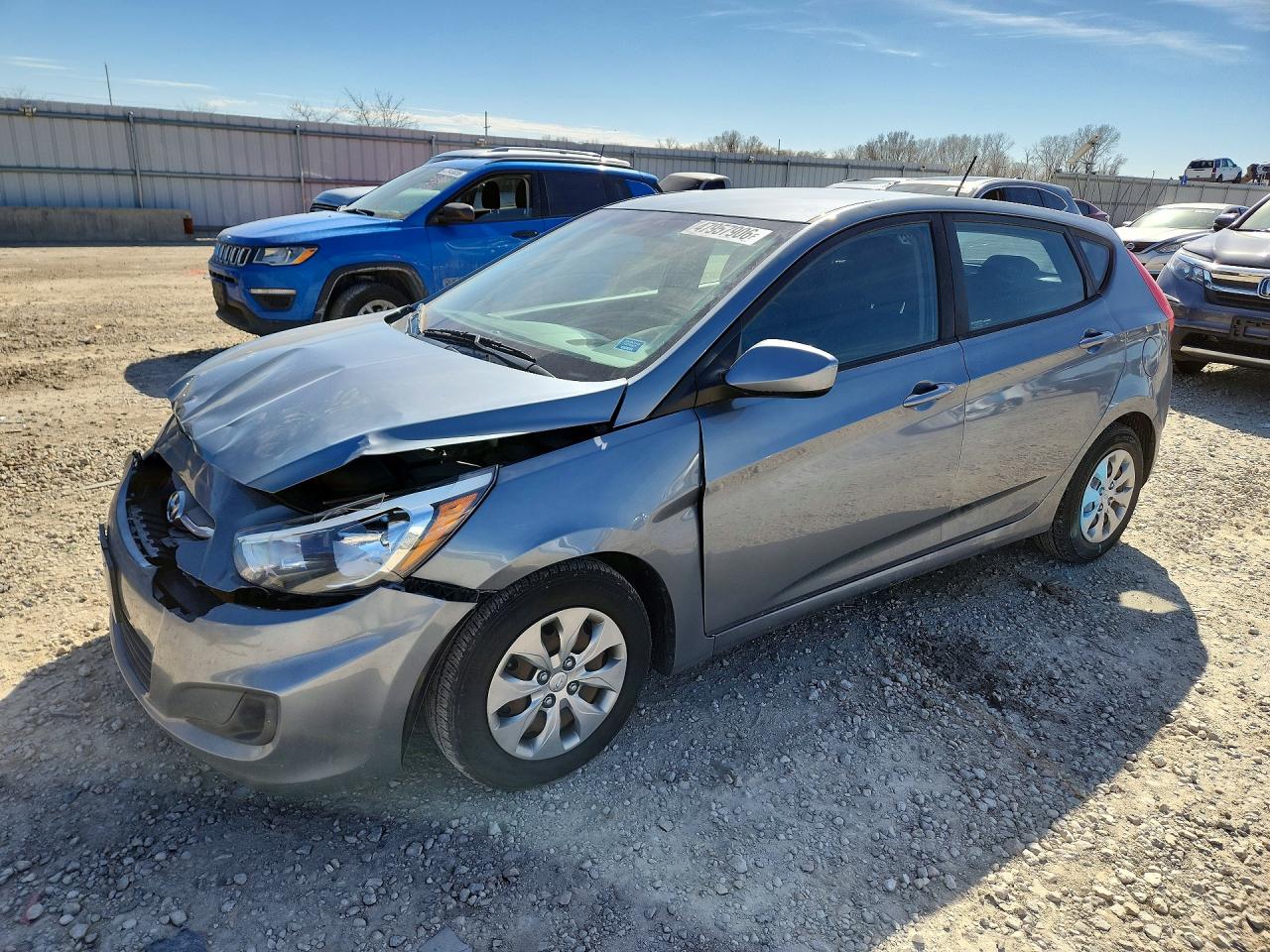 2017 Hyundai Accent VIN KMHCT5AE1HU364133 COPART salvage auction — Front End, KS - CERT OF TITLE-SALVAGE, sold $925 on 2026-07-09 (photo 1)