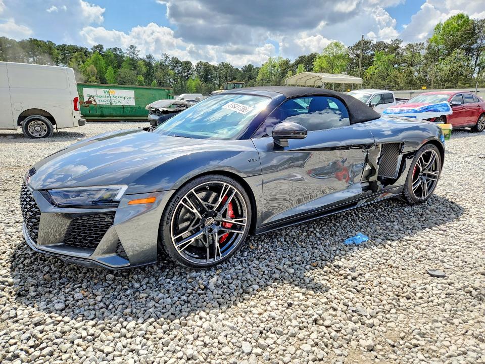 2023 Audi R8 VIN WUA4BCFX7P7902232 COPART salvage auction — SIDE, Ga - Cert Of Title-Salvage, sold $117,000 on 2026-07-14 (photo 1)
