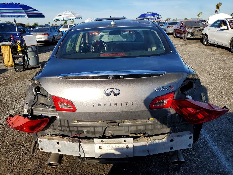 2012 Infiniti G VIN JN1CV6AR3CM681138 COPART salvage auction — REAR END, Ca - Salvage Certificate, sold $650 on 2026-07-10 (photo 6)