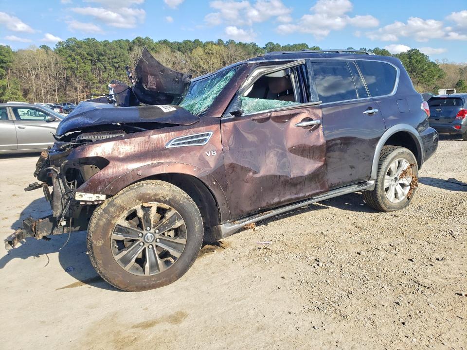 2017 Nissan Armada VIN JN8AY2NE5H9700265 COPART salvage auction — FRONT END, Ms - Cert Of Title-Salvaged, sold $1,000 on 2026-07-10 (photo 1)