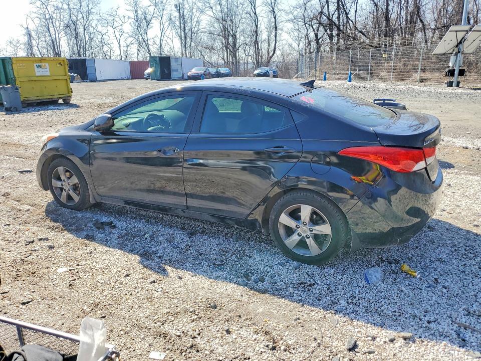 2012 Hyundai Elantra VIN KMHDH4AE0CU433662 COPART salvage auction — VANDALISM, MD - CERT OF SALVAGE > 75% DAMAGE, sold $400 on 2026-07-30 (photo 2)