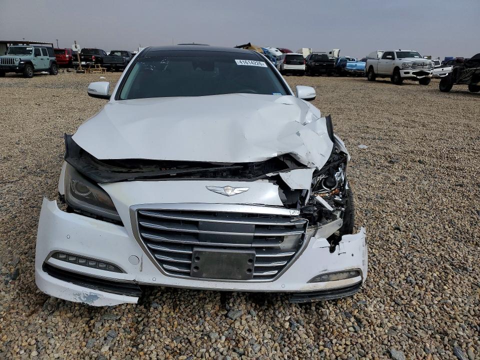 2015 Hyundai Genesis VIN KMHGN4JF8FU091915 COPART salvage auction — FRONT END, Tx - Salvage Vehicle Title, sold $1,700 on 2026-07-09 (photo 5)