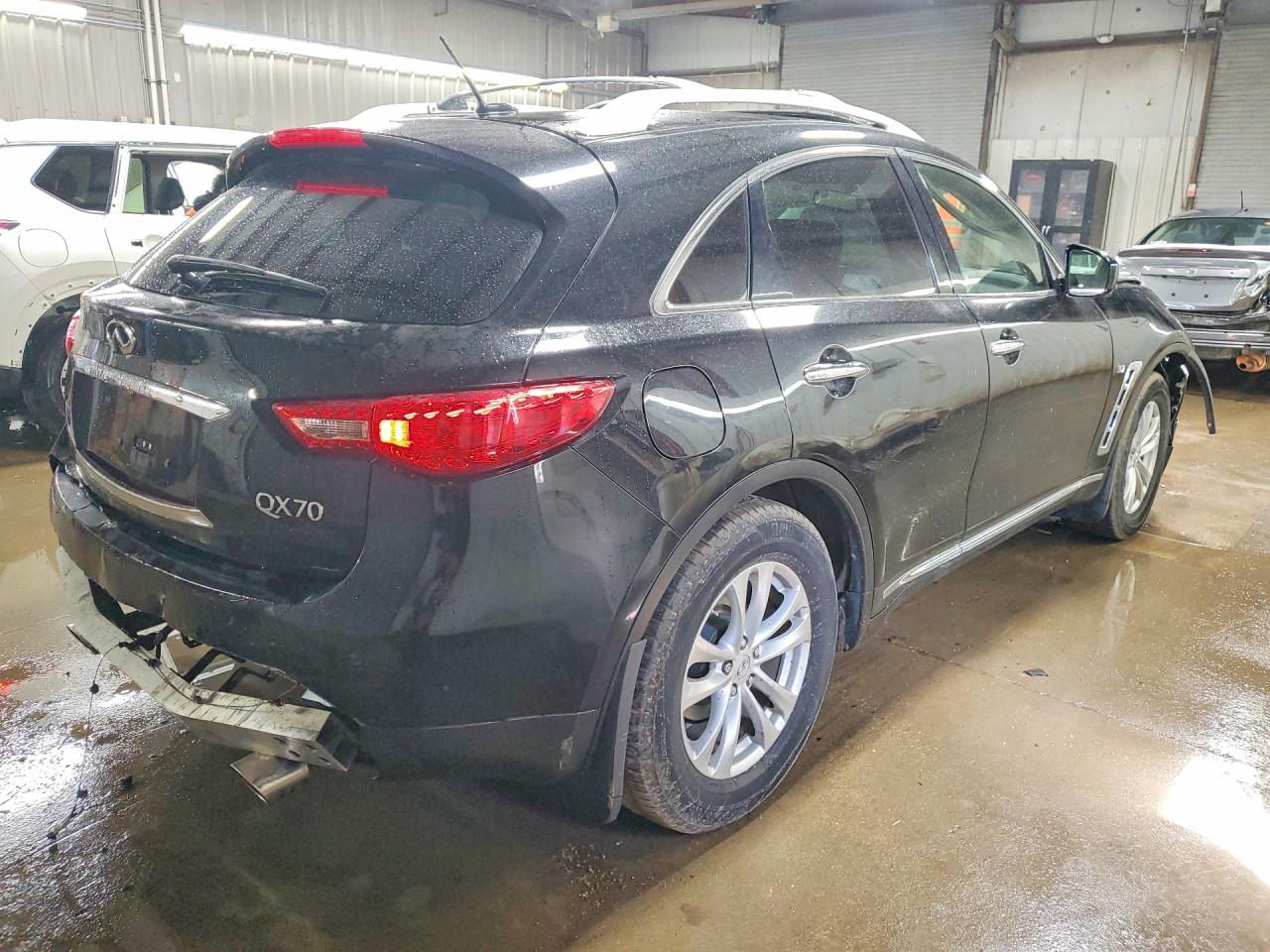 2014 Infiniti QX70 VIN JN8CS1MW6EM410964 COPART salvage auction — Front End, IL - SALVAGE CERTIFICATE, sold $650 on 2026-07-07 (photo 3)