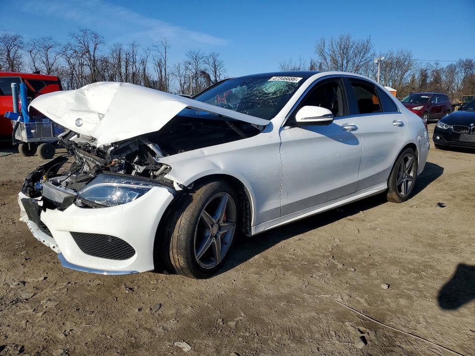 2017 Mercedes-benz C-klasse VIN 55SWF4KB4HU181744 COPART salvage auction — FRONT END, MD - CERT OF SALVAGE > 75% DAMAGE, sold $2,200 on 2026-07-09 (photo 1)