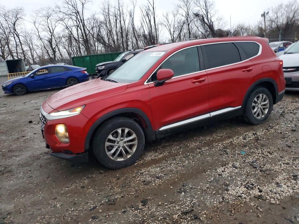 2019 Hyundai Santa fe VIN 5NMS2CAD6KH100886 COPART salvage auction — FRONT END, Md - Cert Of Salvage > 75% Damage, sold $4,500 on 2026-07-02 (photo 1)