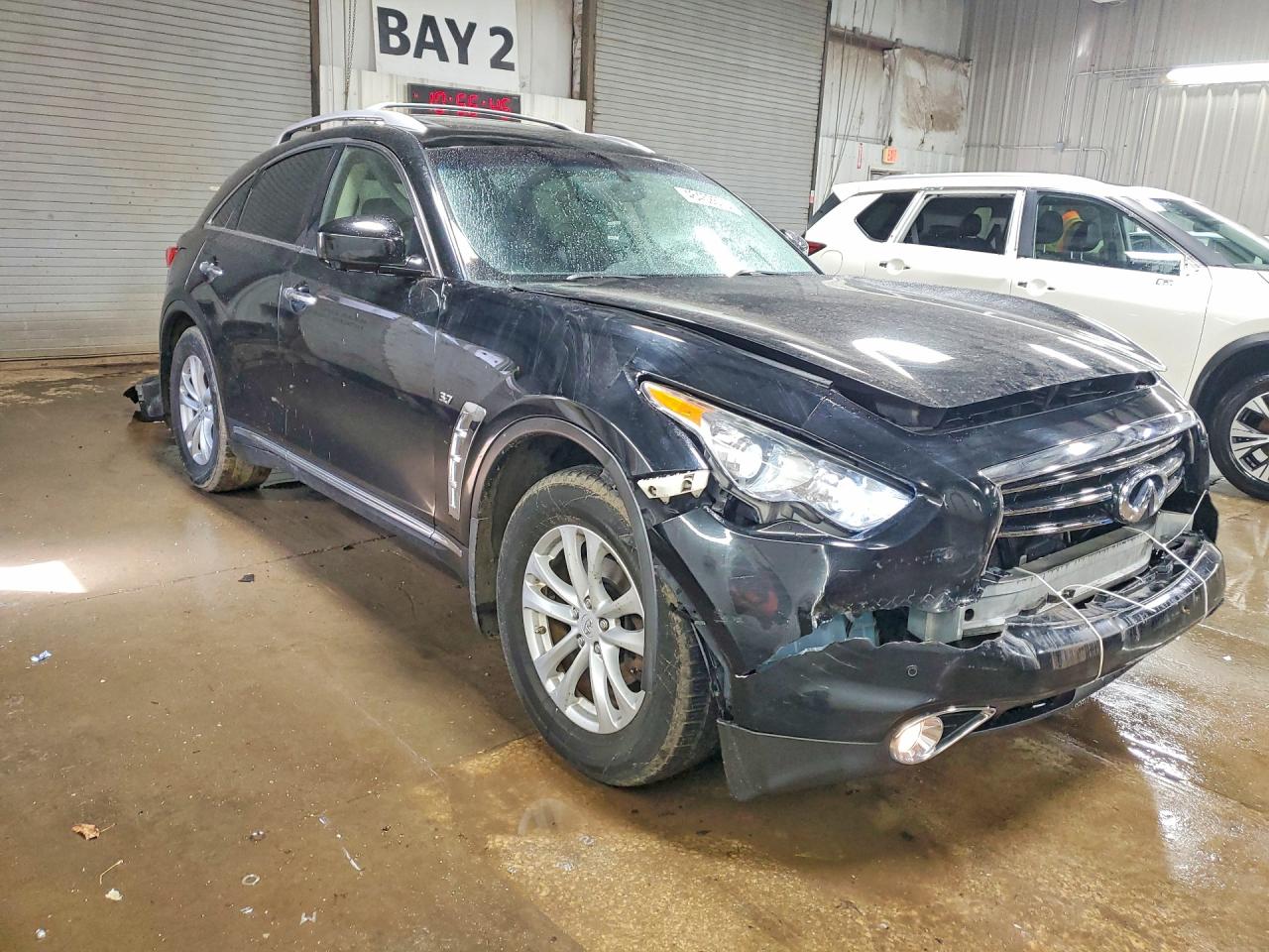2014 Infiniti QX70 VIN JN8CS1MW6EM410964 COPART salvage auction — Front End, IL - SALVAGE CERTIFICATE, sold $650 on 2026-07-07 (photo 4)