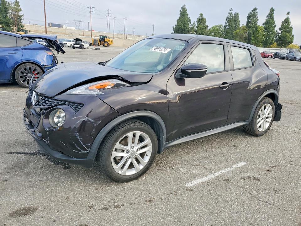 2015 Nissan Juke VIN JN8AF5MR8FT508009 COPART salvage auction — FRONT END, Ca - Salvage Certificate, sold $900 on 2026-07-09 (photo 1)