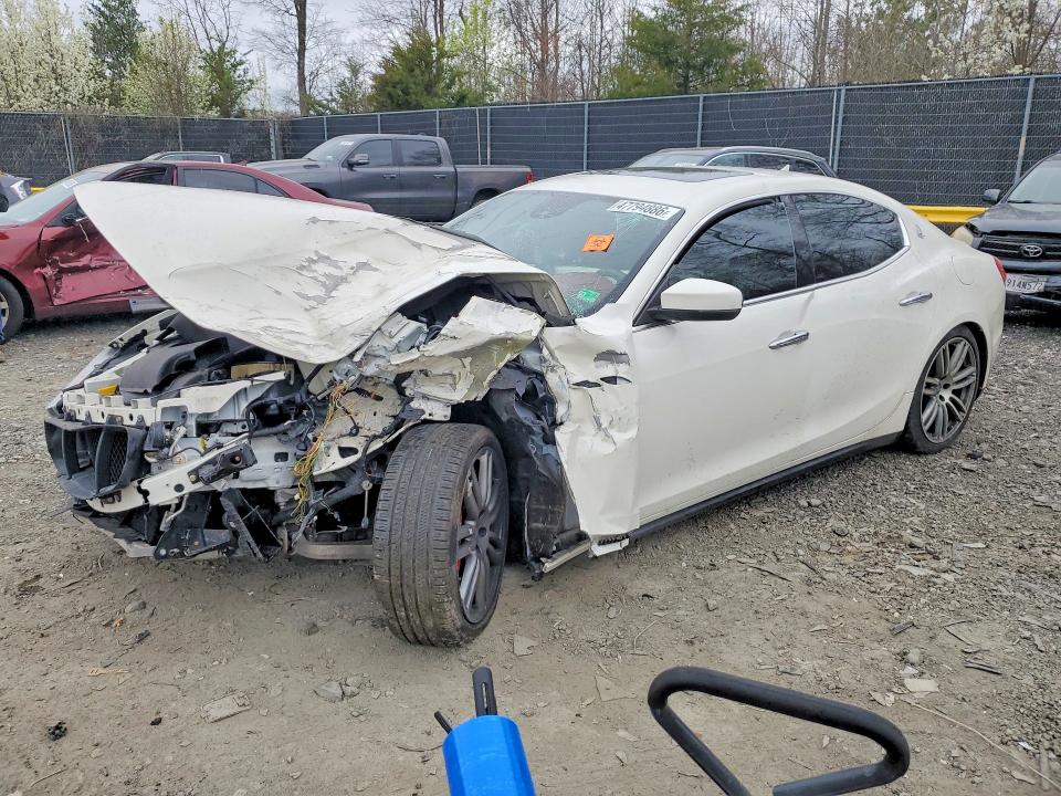 2017 Maserati Ghibli VIN ZAM57XSL7H1248779 COPART salvage auction — FRONT END, Md - Cert Of Salvage > 75% Damage, sold $225 on 2026-07-24 (photo 1)
