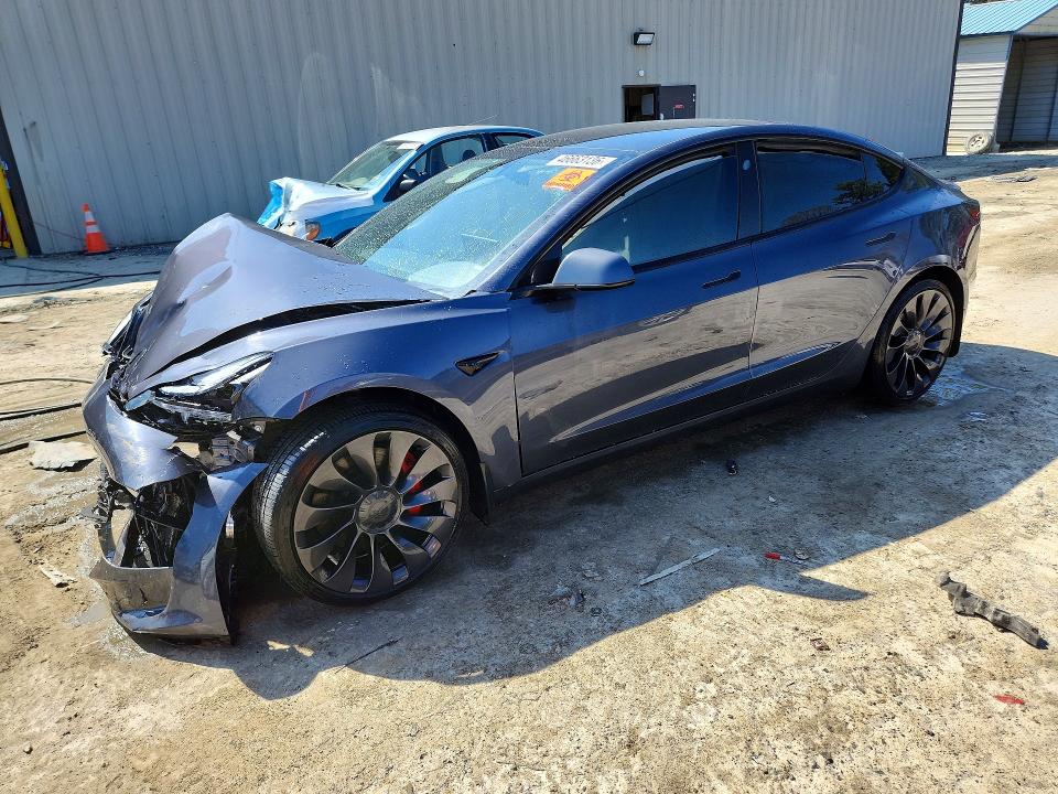 2023 Tesla Model 3 VIN 5YJ3E1ECXPF635200 COPART salvage auction — FRONT END, De - Salvage Certificate, sold $850 on 2026-07-28 (photo 1)