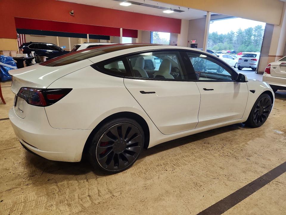 2023 Tesla Model 3 VIN 5YJ3E1EC3PF632753 COPART salvage auction — FRONT END, Ri - Salvage Certificate Of Title, sold $4,250 on 2026-07-21 (photo 3)