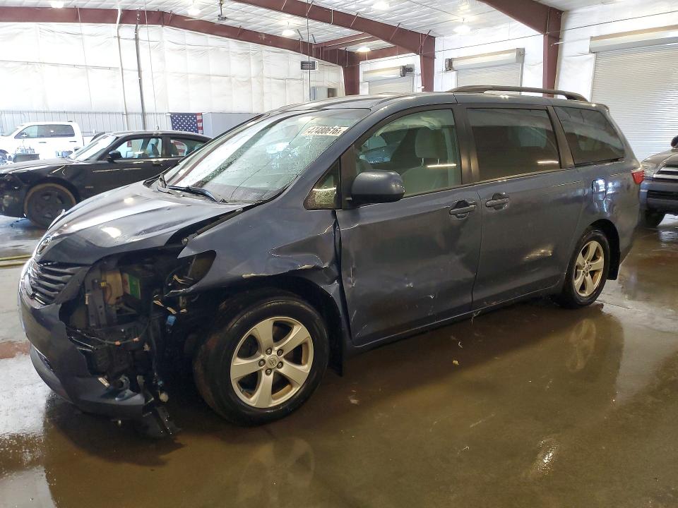 2015 Toyota Sienna VIN 5TDKK3DC2FS579121 COPART salvage auction — FRONT END, In - Cert Of Title-Salvage Title, sold $1,800 on 2026-07-27 (photo 1)
