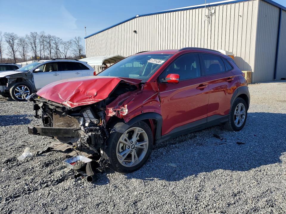 2023 Hyundai Kona VIN KM8K6CAB8PU946502 COPART salvage auction — FRONT END, SC - CERT OF TITLE-SALVAGE, sold $1,850 on 2026-07-06 (photo 1)