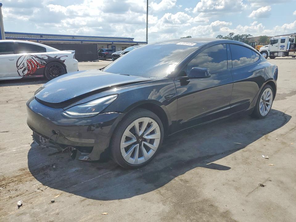 2023 Tesla Model 3 VIN 5YJ3E1EA9PF459769 COPART salvage auction — FRONT END, Fl - Certificate Of Destruction, sold $7,100 on 2026-07-09 (photo 1)