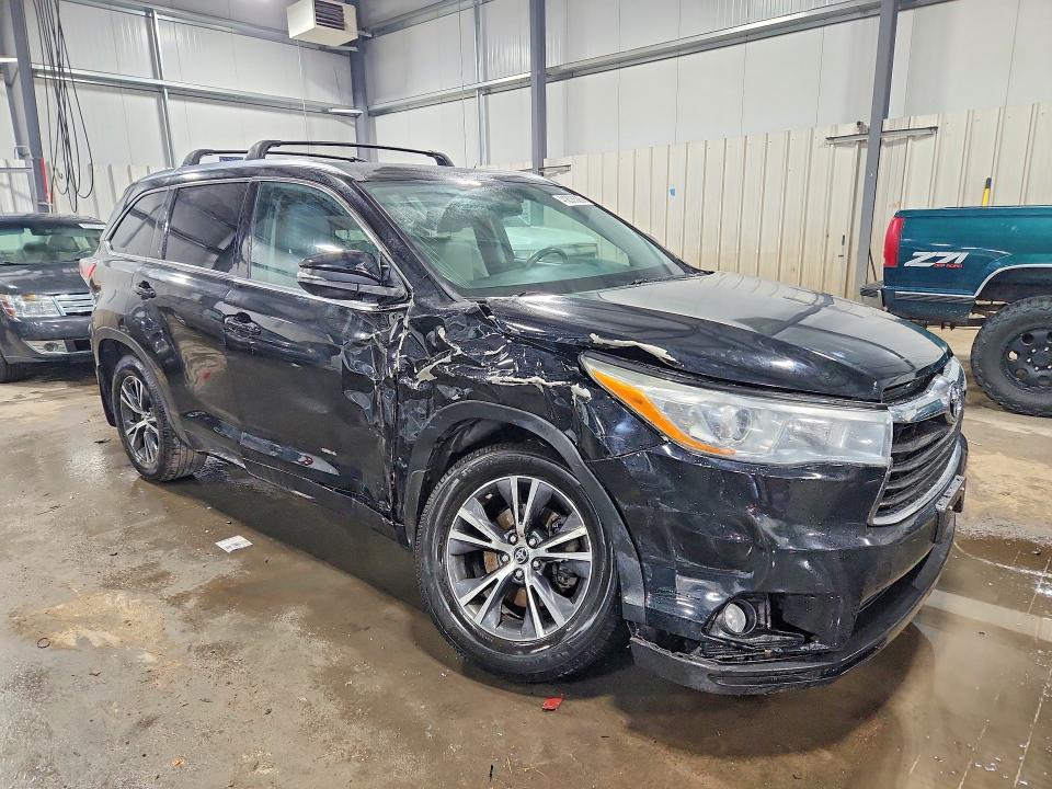 2016 Toyota Highlander VIN 5TDJKRFH1GS266120 COPART salvage auction — FRONT END, Mn - Cert Of Title-Salvage, sold $6,000 on 2026-07-16 (photo 4)