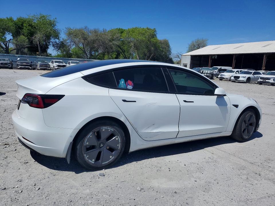 2021 Tesla Model 3 VIN 5YJ3E1EAXMF016168 COPART salvage auction — FRONT END, Tx - Salvage Vehicle Title, sold $5,200 on 2026-07-14 (photo 3)