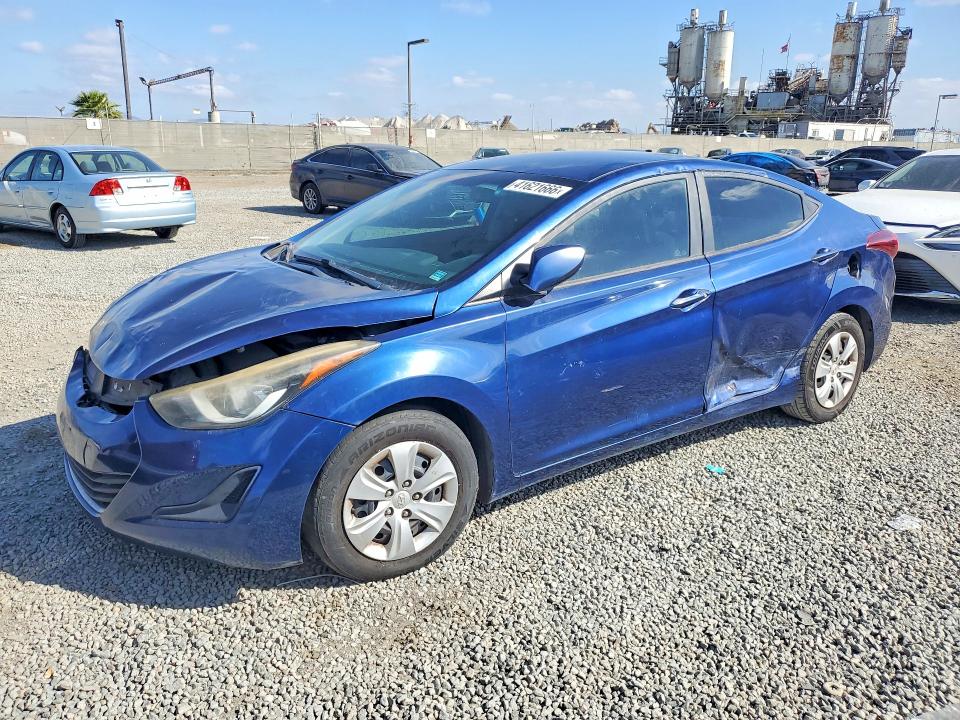 2016 Hyundai Elantra VIN 5NPDH4AE1GH703504 COPART salvage auction — FRONT END, Ca - Dis/Dlr/Exp Only Clean Title, sold $1,150 on 2026-07-10 (photo 1)
