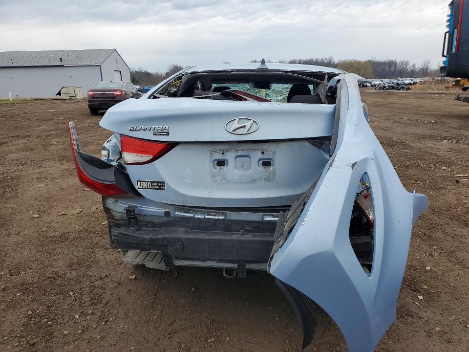 2013 Hyundai Elantra VIN KMHDH6AEXDU000654 COPART salvage auction — ROLLOVER, Salvage Title, sold $250 on 2026-07-16 (photo 6)