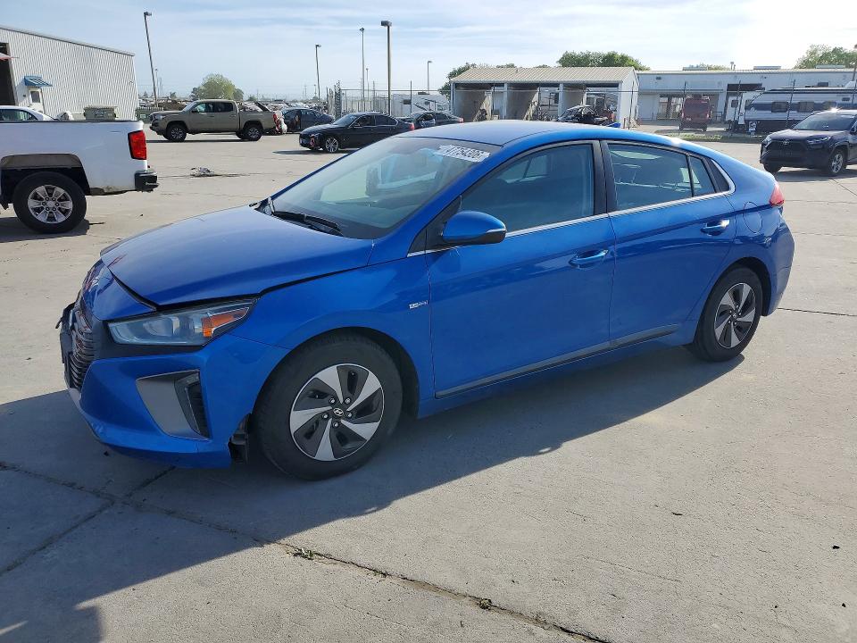 2017 Hyundai Ioniq VIN KMHC75LC9HU057695 COPART salvage auction — FRONT END, Ca - Salvage Certificate, sold $2,050 on 2026-07-10 (photo 1)