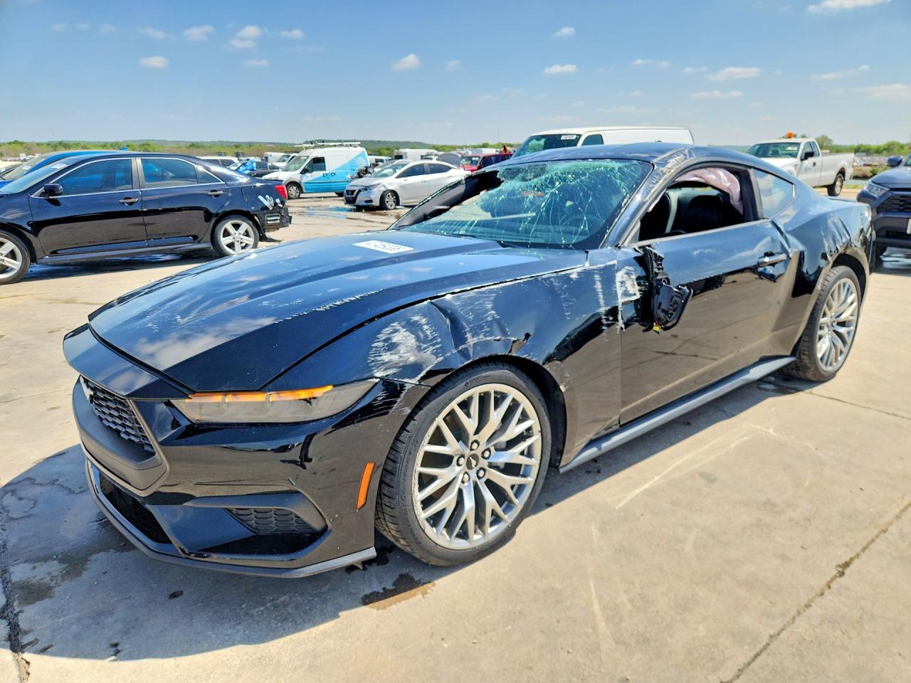 2025 Ford Mustang VIN 1FA6P8TH1S5121251 COPART salvage auction — Rollover, TX - CERTIFICATE OF TITLE, sold $6,400 on 2026-07-09 (photo 1)
