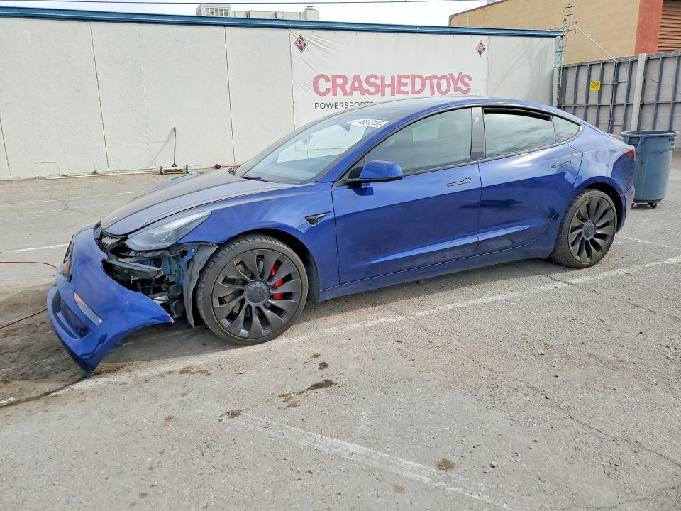 2022 Tesla VIN 5YJ3E1EC3NF359133 COPART salvage auction — FRONT END, Tx - Salvage Vehicle Title, sold $4,750 on 2026-07-10 (photo 1)
