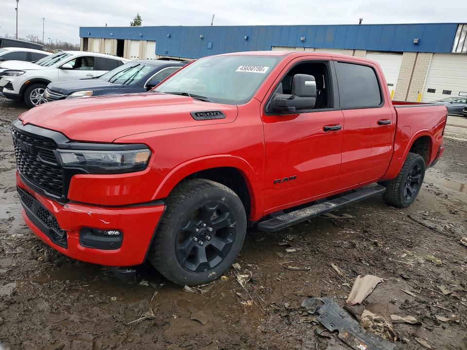 2025 Ram 1500 VIN 1C6SRFFPXSN760620 COPART salvage auction — FRONT END, MI - CERT OF TITLE-SALVAGE VEHICLE, sold $17,200 on 2026-07-02 (photo 1)