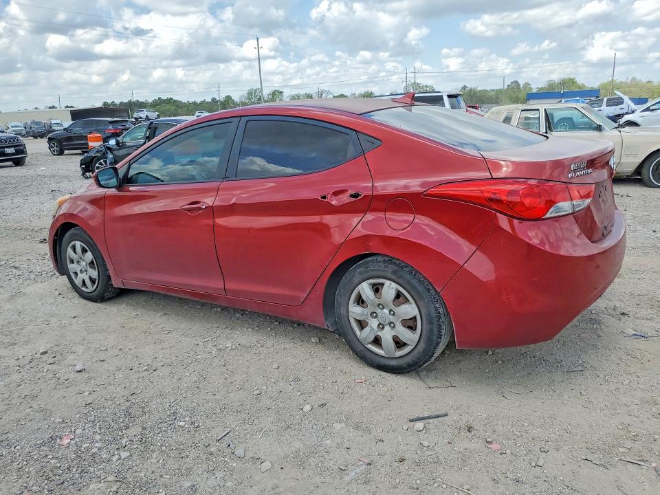 2012 Hyundai Elantra VIN KMHDH4AE5CU267705 COPART salvage auction — SIDE, TX, sold $750 on 2026-07-09 (photo 2)