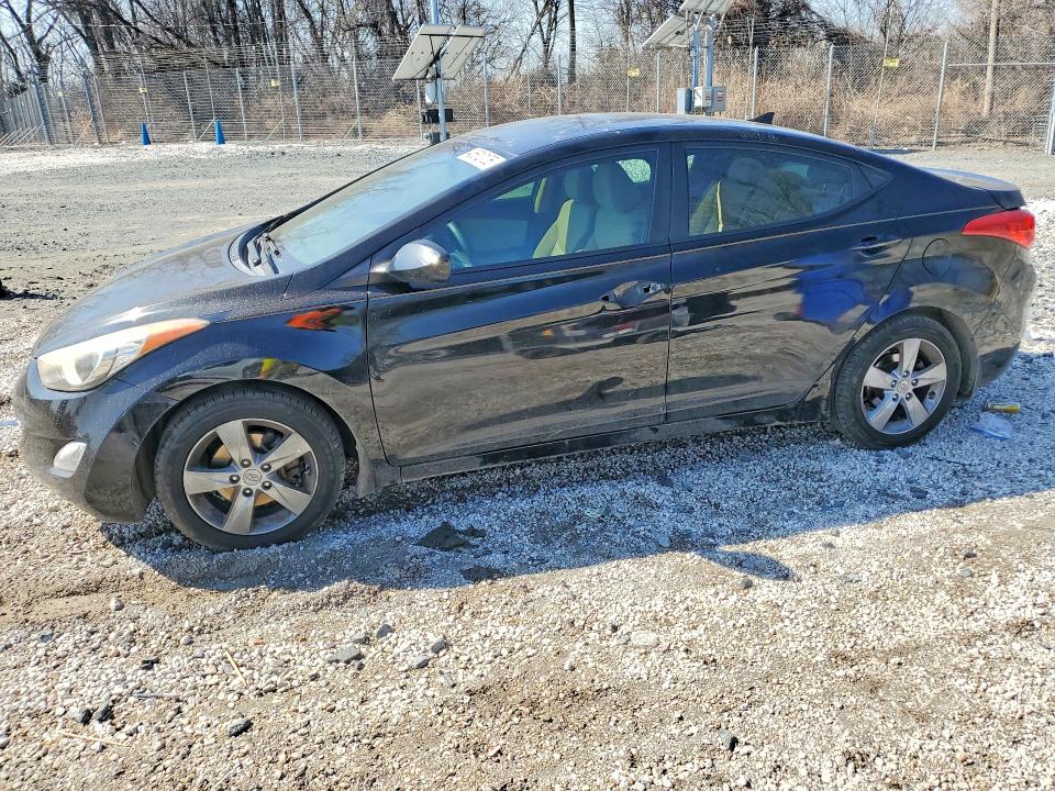 2012 Hyundai Elantra VIN KMHDH4AE0CU433662 COPART salvage auction — VANDALISM, MD - CERT OF SALVAGE > 75% DAMAGE, sold $400 on 2026-07-30 (photo 1)
