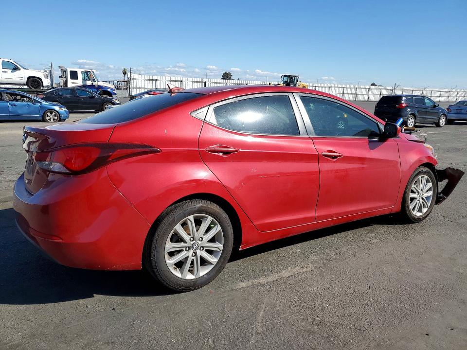 2014 Hyundai Elantra VIN KMHDH4AE7EU053012 COPART salvage auction — FRONT END, Ca - Salvage Certificate, sold $975 on 2026-07-02 (photo 3)