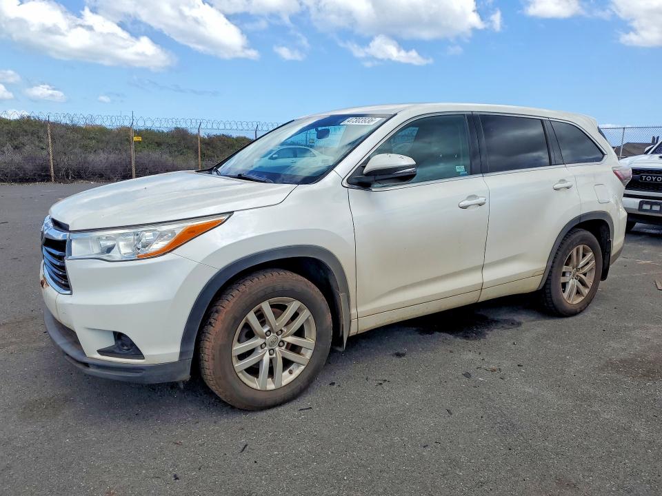 2014 Toyota Highlander VIN 5TDZKRFH8ES022996 COPART salvage auction — WATER/FLOOD, Hi - Certificate Of Salvage, sold $200 on 2026-07-27 (photo 1)