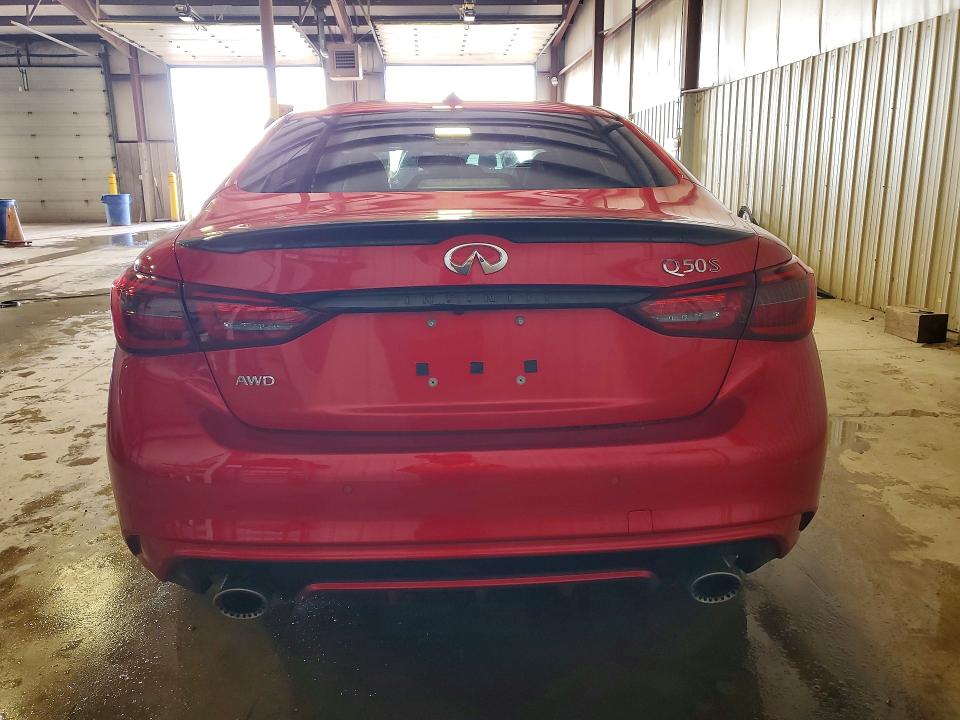 2023 Infiniti Q50 VIN JN1FV7DR0PM590882 COPART salvage auction — ROOF, Md - Cert Of Salvage > 75% Damage, sold $7,000 on 2026-07-24 (photo 6)