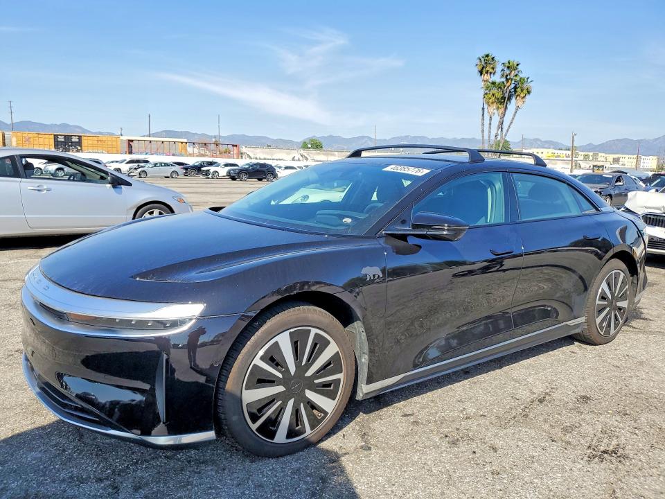 2025 Lucid Air VIN 50EA1PGA6SA007701 COPART salvage auction — REAR END, Ca - Salvage Certificate, sold $14,100 on 2026-07-14 (photo 1)