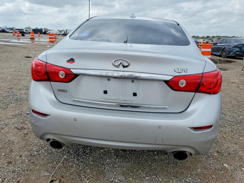 2014 Infiniti Q50 VIN JN1AV7AR8EM702419 COPART salvage auction — FRONT END, TX - SALVAGE VEHICLE TITLE, sold $2,250 on 2026-07-02 (photo 6)