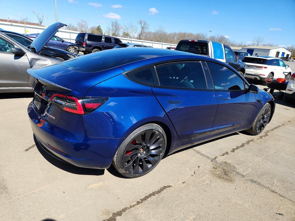 2022 Tesla Model 3 VIN 5YJ3E1EC1NF268636 COPART salvage auction — FRONT END, Nj - Cert Of Title-Salvage, sold $5,000 on 2026-07-21 (photo 3)