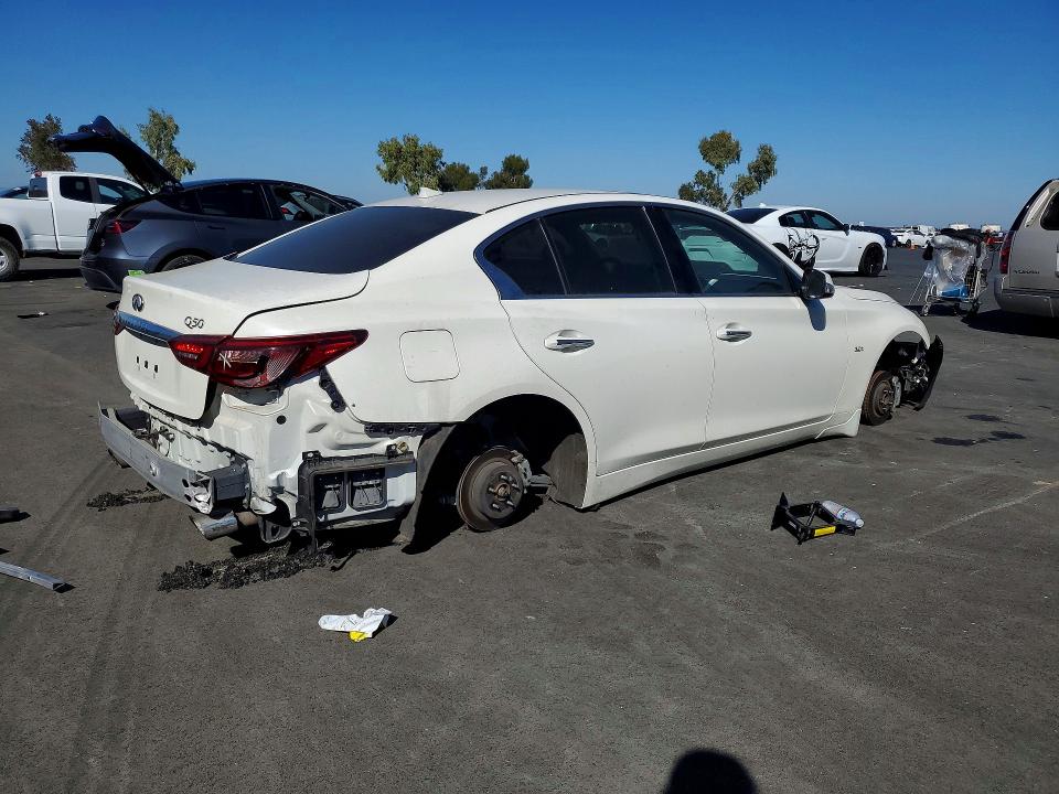 2019 Infiniti Q50 VIN JN1EV7AP6KM543279 COPART salvage auction — VANDALISM, Ca - Non-Repairable Vehicle Cert, sold $450 on 2026-07-27 (photo 3)