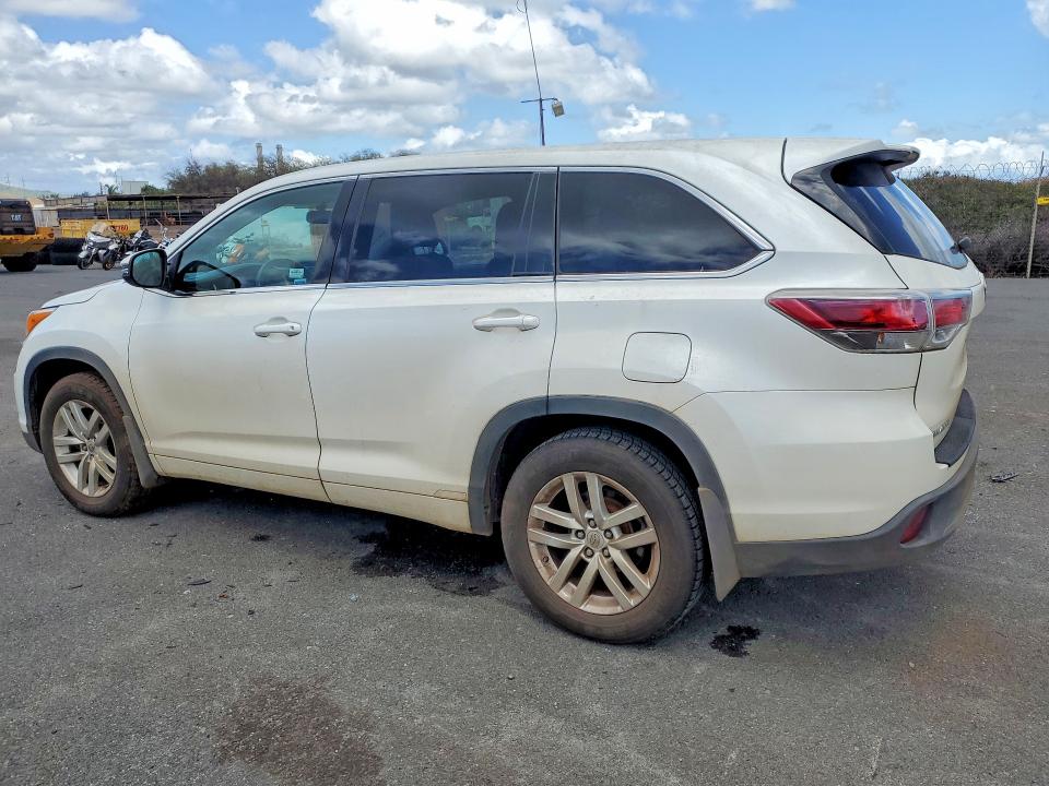 2014 Toyota Highlander VIN 5TDZKRFH8ES022996 COPART salvage auction — WATER/FLOOD, Hi - Certificate Of Salvage, sold $200 on 2026-07-27 (photo 2)