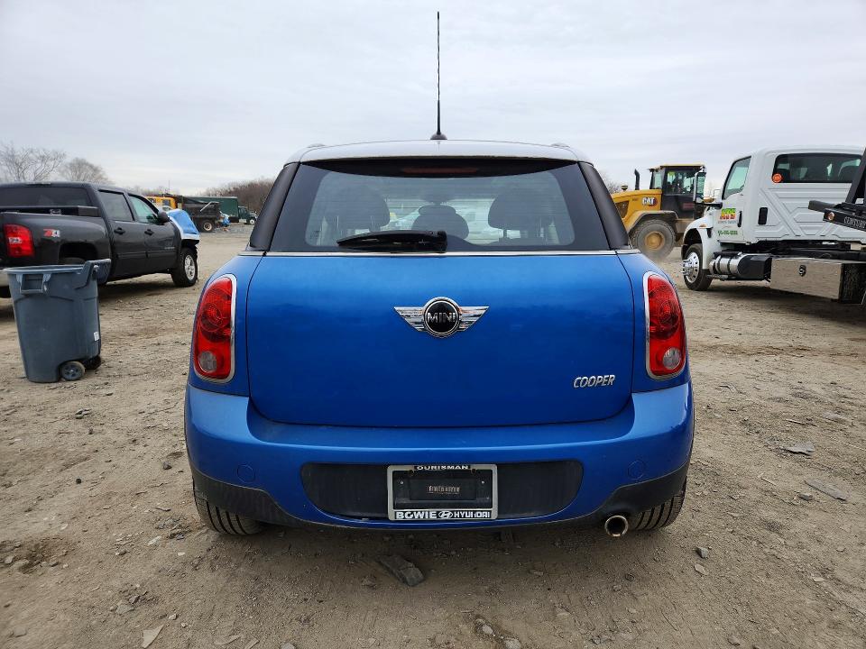 2012 Mini Cooper VIN WMWZB3C5XCWM03007 COPART salvage auction — MINOR DENT/SCRATCHES, Md - Parts Only-No Title Letter, sold $375 on 2026-08-11 (photo 6)