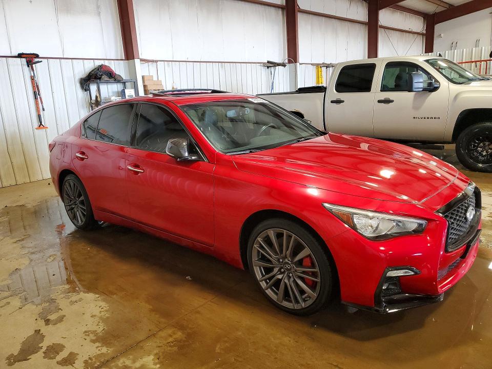 2023 Infiniti Q50 VIN JN1FV7DR0PM590882 COPART salvage auction — ROOF, Md - Cert Of Salvage > 75% Damage, sold $7,000 on 2026-07-24 (photo 4)