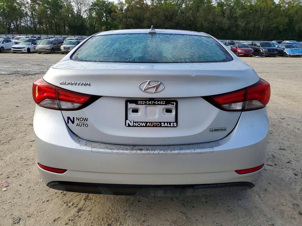 2016 Hyundai Elantra VIN KMHDH4AE9GU598096 COPART salvage auction — FRONT END, Fl - Certificate Of Destruction, sold $875 on 2026-07-06 (photo 6)