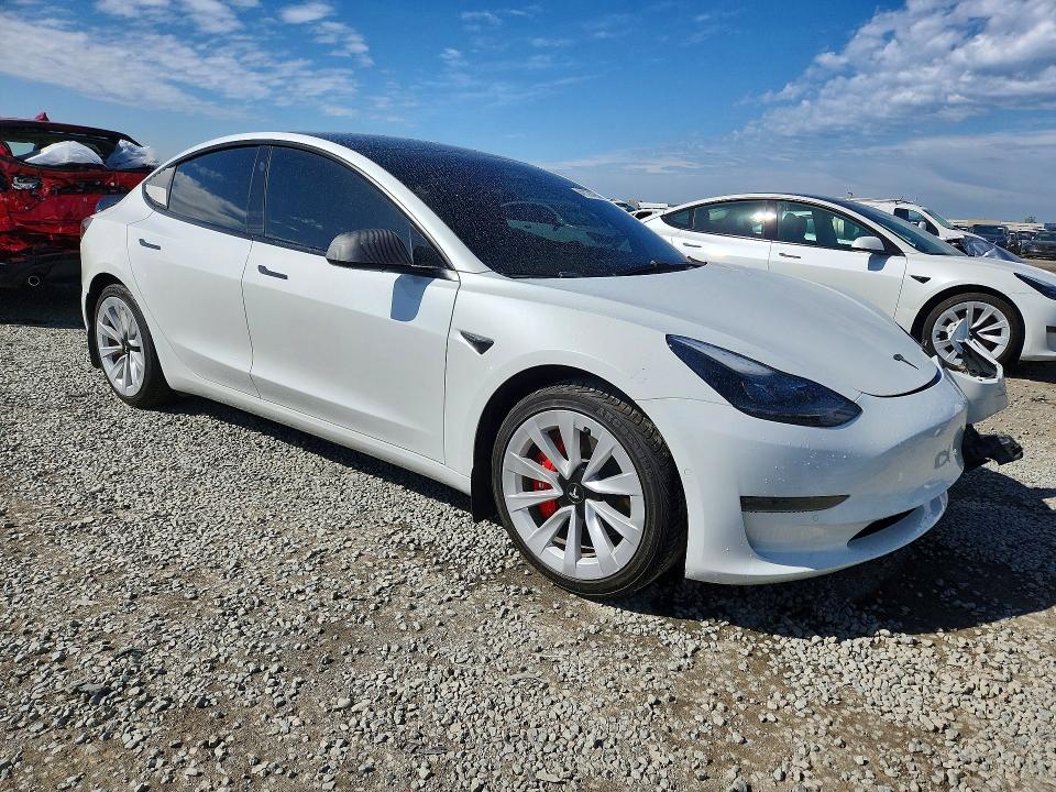 2021 Tesla Model 3 VIN 5YJ3E1EA6MF990830 COPART salvage auction — FRONT END, Ca - Salvage Certificate, sold $6,500 on 2026-07-14 (photo 4)