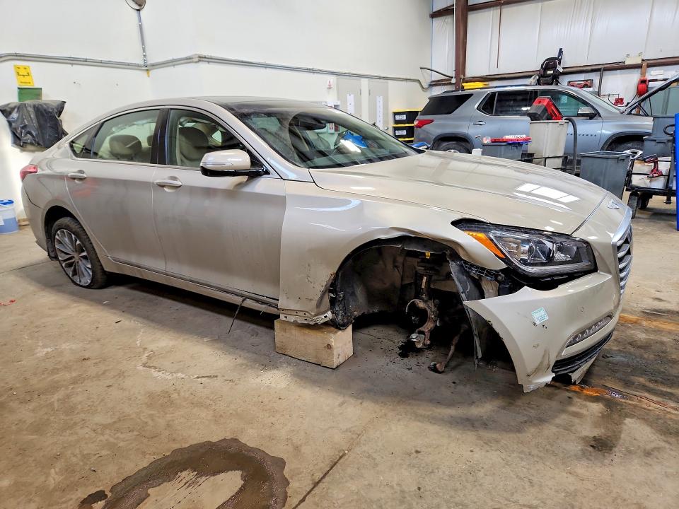 2015 Hyundai Genesis VIN KMHGN4JEXFU078753 COPART salvage auction — FRONT END, AB - BOS - SALVAGE, sold $1,950 on 2026-07-02 (photo 4)