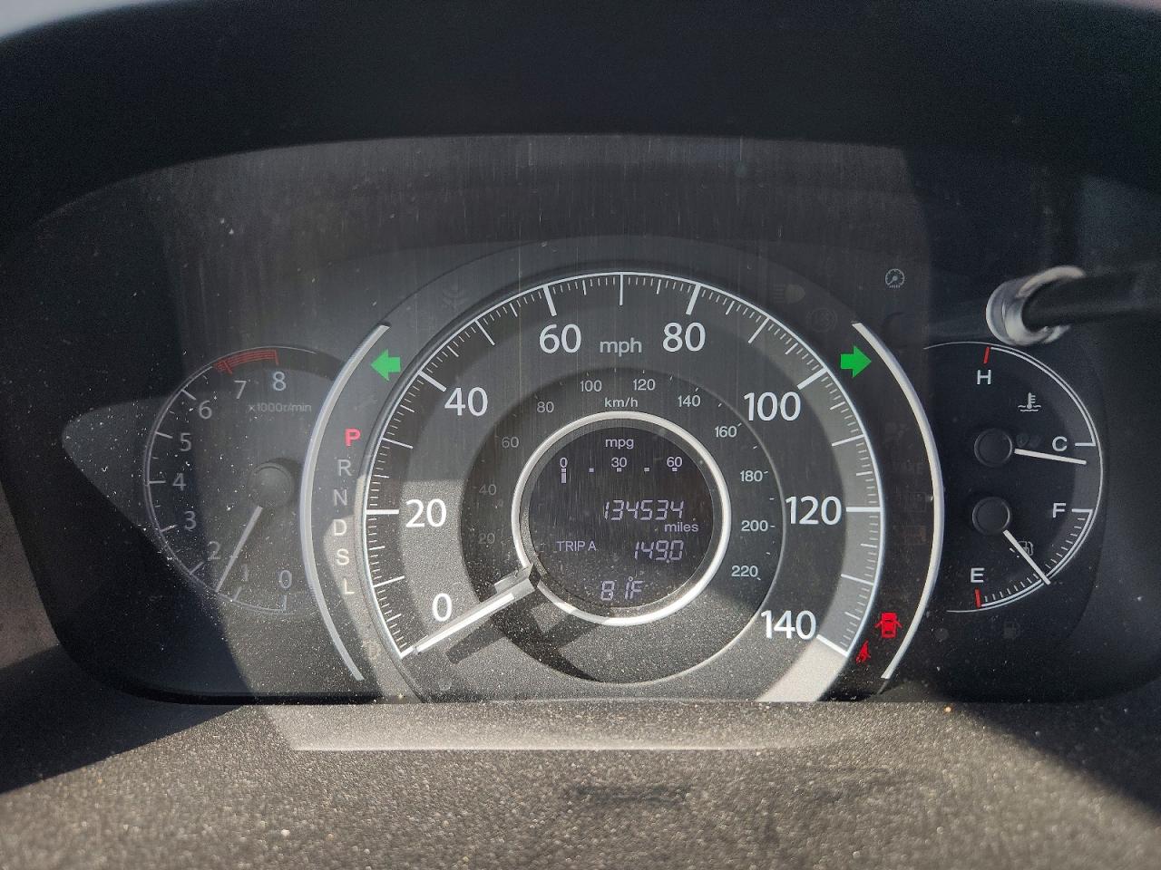 2016 Honda CR-V VIN 2HKRM3H48GH567980 COPART salvage auction — Front End, TX - CERTIFICATE OF TITLE, sold $5,600 on 2026-07-09 (photo 9)