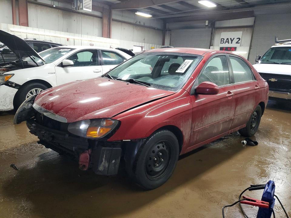 2009 Kia Spectra VIN KNAFE221095587181 COPART salvage auction — FRONT END, Il - Salvage Certificate, sold $300 on 2026-07-07 (photo 1)