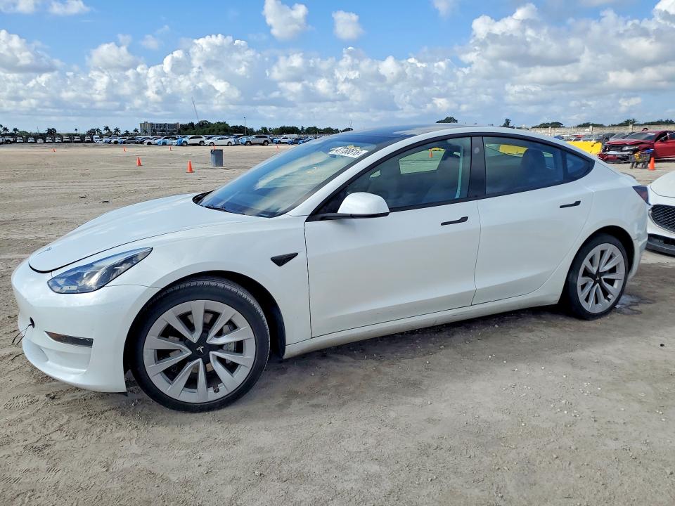 2023 Tesla Model 3 VIN 5YJ3E1EA8PF553741 COPART salvage auction — VANDALISM, Fl - Cert Of Title Slvg Rebuildable, sold $8,400 on 2026-07-08 (photo 1)