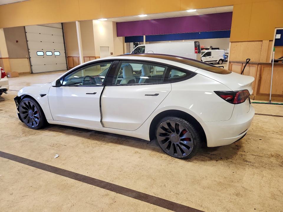 2023 Tesla Model 3 VIN 5YJ3E1EC3PF632753 COPART salvage auction — FRONT END, Ri - Salvage Certificate Of Title, sold $4,250 on 2026-07-21 (photo 2)