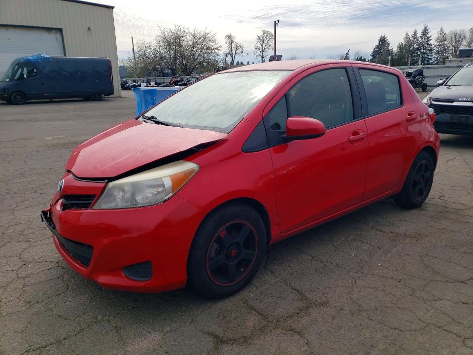2012 Toyota Yaris VIN JTDKTUD36CD526819 COPART salvage auction — FRONT END, Or - Lien Papers Salvage, sold $250 on 2026-07-27 (photo 1)