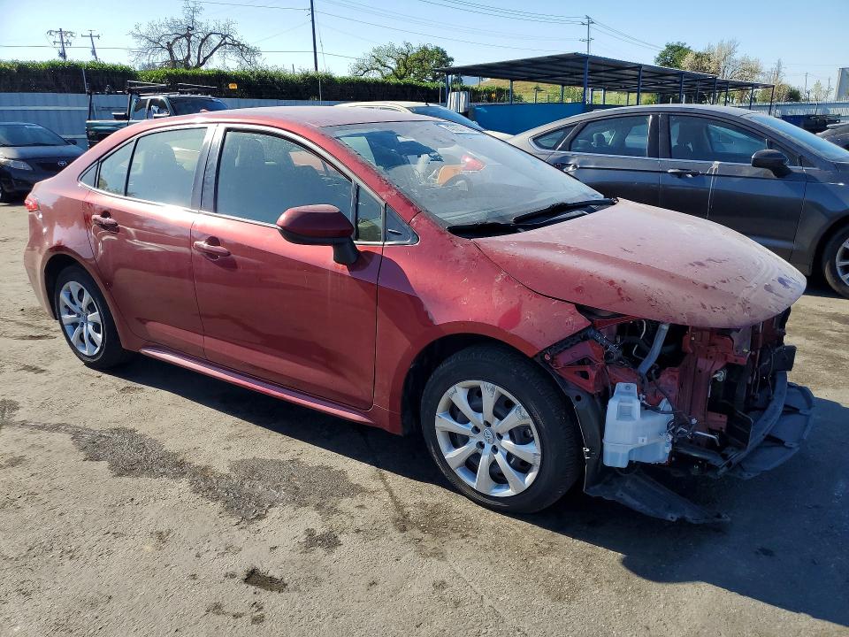 2022 Toyota Corolla VIN JTDEPMAE6NJ232221 COPART salvage auction — FRONT END, CA - SALVAGE CERTIFICATE, sold $6,100 on 2026-07-09 (photo 4)