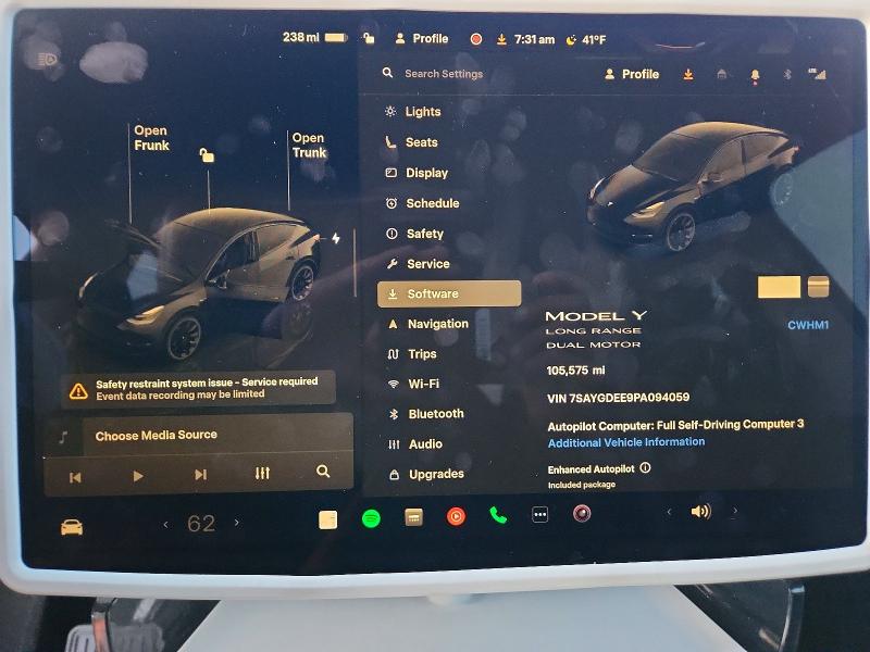 2023 Tesla Model y VIN 7SAYGDEE9PA094059 COPART salvage auction — FRONT END, TX - SALVAGE VEHICLE TITLE, sold $9,500 on 2026-08-03 (photo 9)
